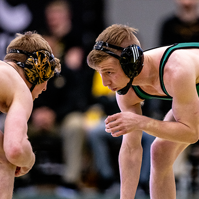 two wrestlers ready to complete