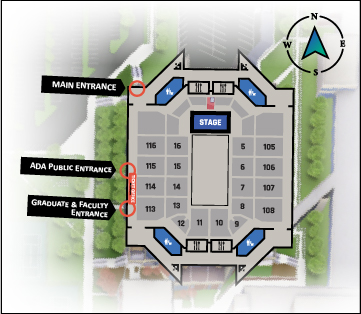 UCCU Center Grad Entrances Map