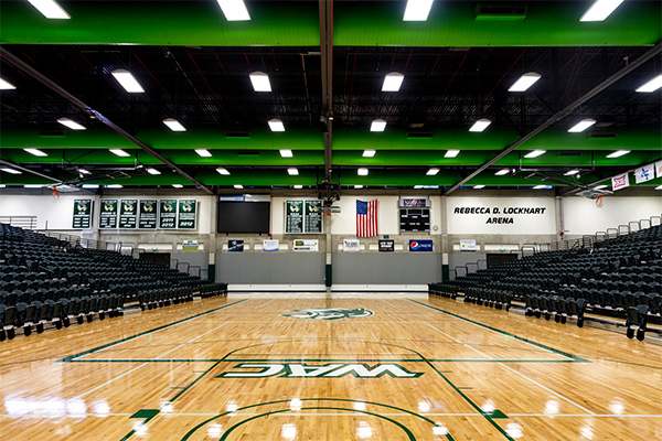 Lockhart Arena Lockhart arena set up for a basketball game