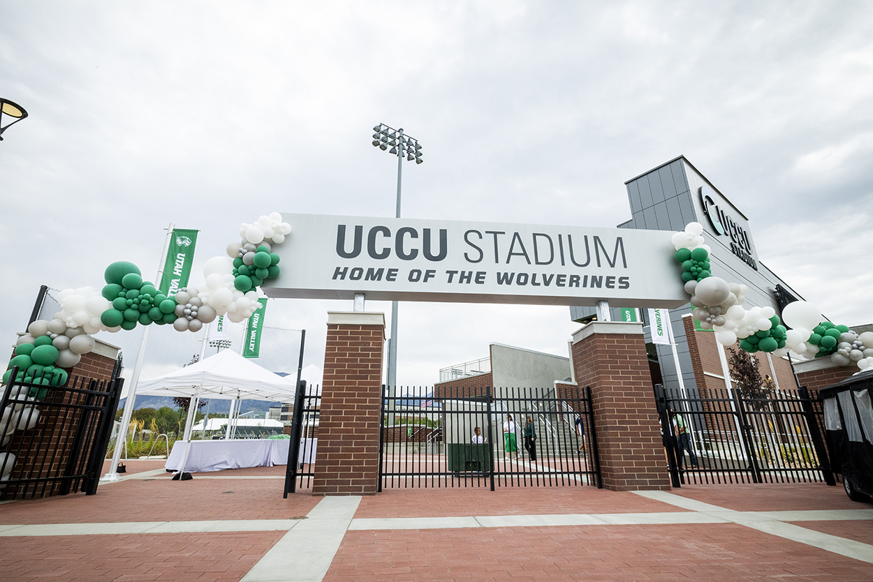 UCCU Stadium entrance.